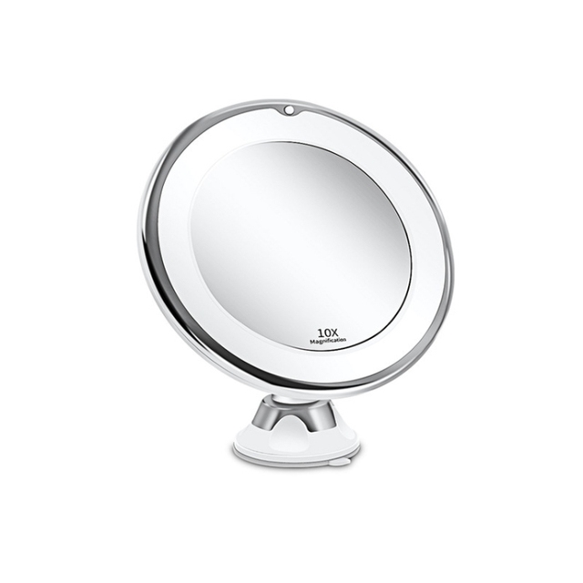 Folding 5X Magnification Makeup Mirror with LED Fill Light Suction Cup Beauty Mirror