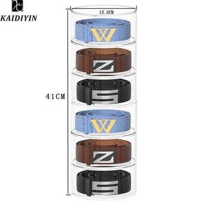 ヘアネクタイアクセサリーベルトアクリルベルトオーガナイザー用小型透明プラスチックケースモダンポータブルオーガナイザー - Product Image 1