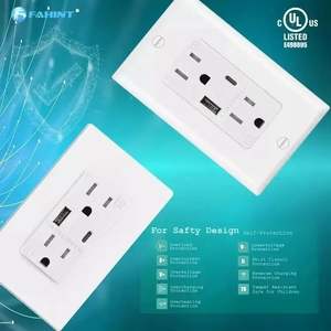 Toma de corriente Fahint FTR15C 3.6a Slim USB toma corriente para la <span class=keywords><strong>casa</strong></span> toma de corriente con tipo C y USB para muebles - Product Image 5