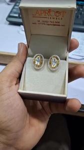 Pendientes de Oro Amarillo de 14K con Diamantes Cultivados en Laboratorio Polki, Engaste de Bisel, 2.35CT Total, Elegantes, para Novia, Boda, Joyería Fina, Regalo - Product Image 3