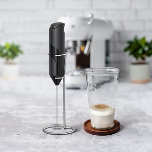 Espumador de Leche Eléctrico Portátil Automático <span class=keywords><strong>con</strong></span> Soporte, Clásico Negro, para Café - Product Image 1