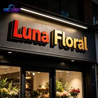 Enseigne 3D LED en acrylique personnalisée rétroéclairée, transformateur, canal en acier inoxydable, identification métallique pour bâtiments commerciaux et bureaux