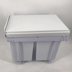 Sliding Plastic Storage Box Trash Can Pull Out Built in <strong>Double</strong> Waste <strong>Bins</strong> <strong>for</strong> <strong>Kitchen</strong> Restaurant - Product Image 4
