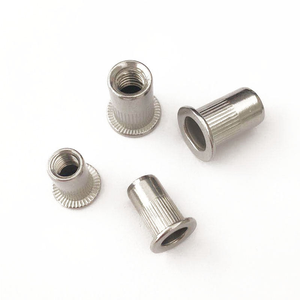 Tuercas Remachables Moleteadas de Acero Inoxidable CN-04, Tuercas con Orificio Pasante Zincadas de Color, Tuercas de Inserción con Cabeza Redonda y Cabeza Plana - Product Image 1