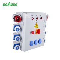 Boîtier de distribution d'alimentation métallique EBASEE, prise industrielle IEC 60309, 16A à 125A, unité d'alimentation CEE pour construction / événement / usine
