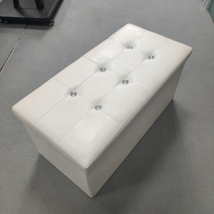 Pouf de rangement pliable en similicuir de 76 cm (30 pouces), grand banc ottoman, <span class=keywords><strong>coffre</strong></span> de rangement pour salon et chambre <span class=keywords><strong>à</strong></span> coucher - Product Image 1