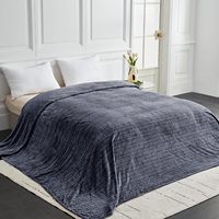 Couverture polaire surdimensionnée 120x120 pouces pour lit double, 100% polyester, ignifuge, tissée, unie, pour toutes les saisons, directement de l'usine