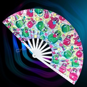 Top vente grand ventilateur à main imprimé personnalisé bambou ou plastique peint Technique - Product Image 1