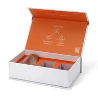 Logo personnalisé carton rigide en papier vide 3 bocaux en verre emballage de boîte-cadeau pour bocaux en verre
