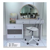 Table de toilette multifonctionnelle moderne avec armoire de rangement, coiffeuse brillante pour chambre à coucher, mobilier de maison