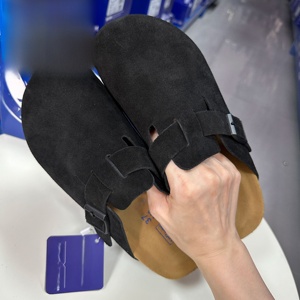 Vente en gros : Meilleures sandales confortables pour hommes Birkens, été-automne, sabots en cuir, mules antidérapantes en caoutchouc, bout ouvert, plates, Bostones - Product Image 4