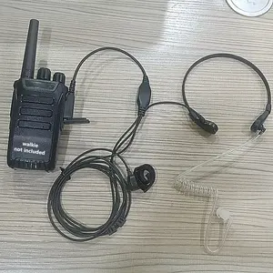 Troat Earphone Kontrol Baofeng Radio, Walkie Talkie Taktis Mic Leher untuk Kenwood