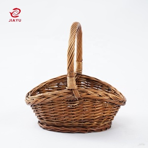 Ensemble cadeau <span class=keywords><strong>de</strong></span> mariage <span class=keywords><strong>de</strong></span> luxe JY, panier rond en osier tressé avec poignée pour fleurs, <span class=keywords><strong>fruits</strong></span> et autres petits objets - Product Image 5