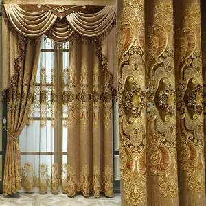 Chenille Embroidery Blackout Curtains for the Living Room Window Curtains for Room Drape for Room