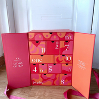Boîte cadeau vide personnalisée pour calendrier de l'Avent de Noël, emballage de boîte mystère à compte à rebours de 12 jours avec impression offset