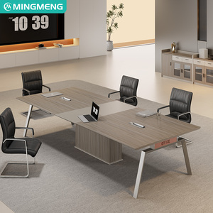 โต๊ะประชุมทรงสี่เหลี่ยมผืนผ้า ดีไซน์ทันสมัย เรียบง่าย ทนทาน สำหรับสำนักงานบริหาร พร้อมเก้าอี้ - Product Image 4