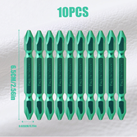 Embouts de tournevis double embout en acier KiWALL S2 PH2 anti-usure, longueur 65 mm, lot de 10 pièces, vente en gros, produit très demandé