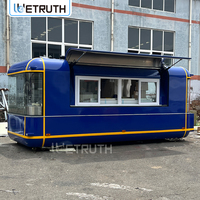 Wetruth Food Truck, Remorque de Restauration Mobile, Chariot de Restauration Rapide, Bar Mobile pour Mariages, Vin et Bière, avec Cuisine Complète, pour Café, Pizza et Crème Glacée