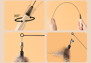 2025 nuevo diseño de lujo clásico mariposa pluma <span class=keywords><strong>Catnip</strong></span> perro juguete sostenible felpa caña de pescar accesorio hecho China-venta al por mayor - Product Image 4