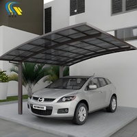 Abri de voiture en métal à double alliage d'aluminium Système d'abri de voiture personnalisé Abri de voiture en aluminium en porte-à-faux facile à bricoler Extérieur pour stationnement de voiture