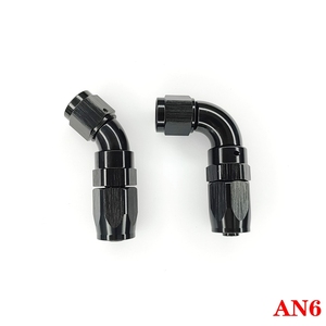 Extremos de manguera giratoria de flujo completo AN4 AN6 AN8 AN10 AN12 de alta calidad Aluminio 45 90 120 grados Negro E85 <span class=keywords><strong>an</strong></span> Accesorios - Product Image 2