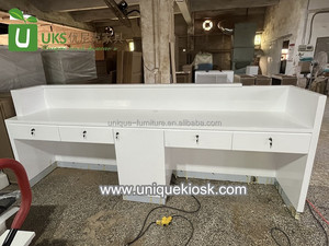 Màu trắng văn phòng bảng điện thoại di động cửa hàng dịch vụ truy cập bán nóng tiếp nhận truy cập 3 người chào đón bảng phía trước thiết kế bàn - Product Image 4