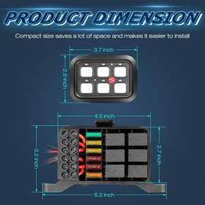 6 gang chuyển đổi bảng điều khiển phổ mạch điều khiển Hệ ThốNg TiếP sức hộp tự động Dimmable on-off Led cảm ứng chuyển đổi bảng điều chỉnh cho Xe thuyền - Product Image 6