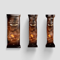 Sacs en aluminium imprimés personnalisés, petits sacs en plastique pour collations, sacs d'emballage pour poudre de pépites de chocolat scellés à l'arrière