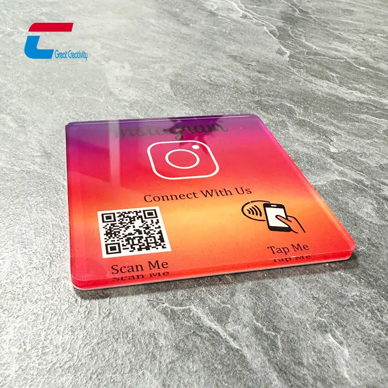 Chương trình Google NFC xem xét tag ntag 213 Acrylic NFC Menu hiển thị Tag cho Trật Tự/tốt Google xem xét