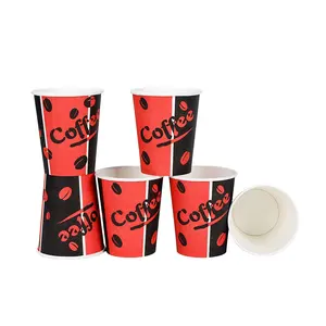 Hot Selling Custom Printed Disposable 100% Biodegradable Non-Fluorescent Agent 8 Oz Single Wall Coffee Paper Cups