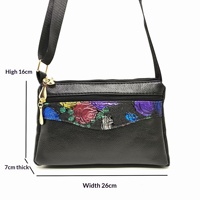Sac à bandoulière Daioya 2024, nouveau sac à main décontracté et élégant à double compartiment pour femmes d'âge mûr et mamans, en PU, motif floral large, collection automne