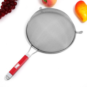 Stainless Steel Strainers Set 4 Pcs Red Handle Mesh Sieves For Kitchen Cooking Baking Filtering Food Prep - Product Image 3