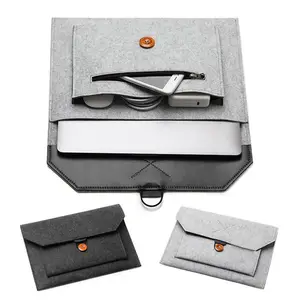 Wholesale Felt Computer Bag Multifunctional Laptop Case Carrying Bags Compatible For Men Women Grey