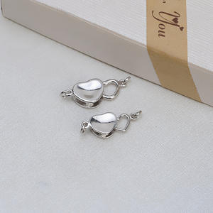 Accessoires DIY en argent S925, boucle universelle pour bracelet et collier avec tête en forme de cœur, plaqué artisanal - Product Image 1