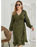Robes de printemps et d'été décontractées de grande taille pour femmes plus grandes jupes en mousseline de soie à motif léopard