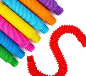 RC Diy感官工具彩色塑料弹出式顶管缓解儿童弹力感官玩具弹出式儿童弹力玩具
