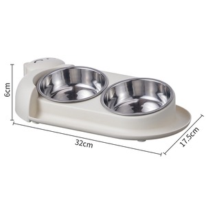 15° Neck Protect Stainless Steel Double Pet Bowl Anti-Tip Slow <b>Feeder</b> <b>Cat</b> Dog Bowl Wholesale Pet Supplies - Product Image 2