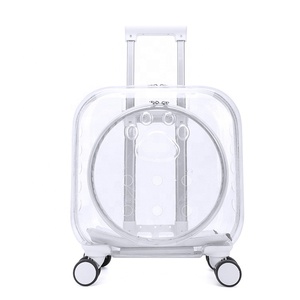 Bolsa de gato transparente personalizada, <span class=keywords><strong>caja</strong></span> de aire, nueva maleta con ruedas para mascotas, mochila de viaje portátil para PC - Product Image 5