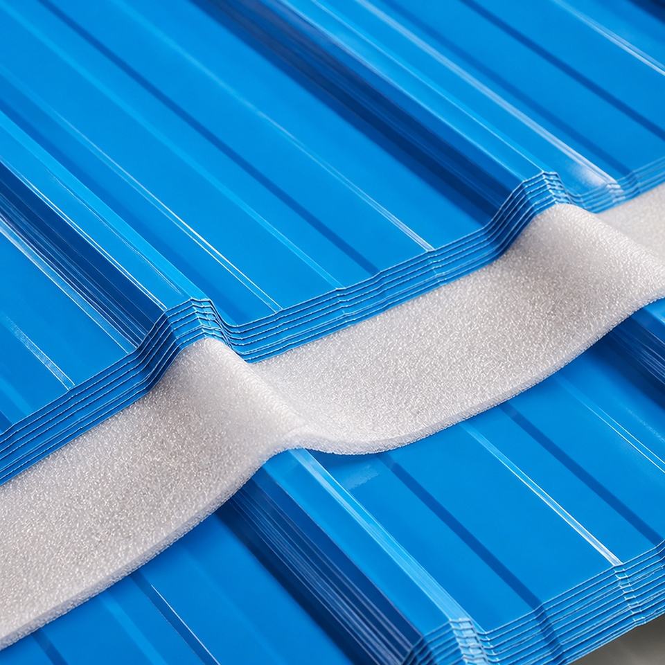 Blue Color Steel Roofing Tile Galvanized Color Coated Corrugated Metal ...