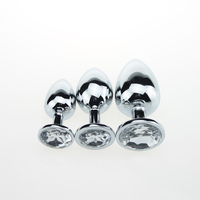 Bouchon anal en métal cristal pour homme, 3 tailles, masseur de prostate, stimulation, plaisir, masturbateur, sex toys pour homme