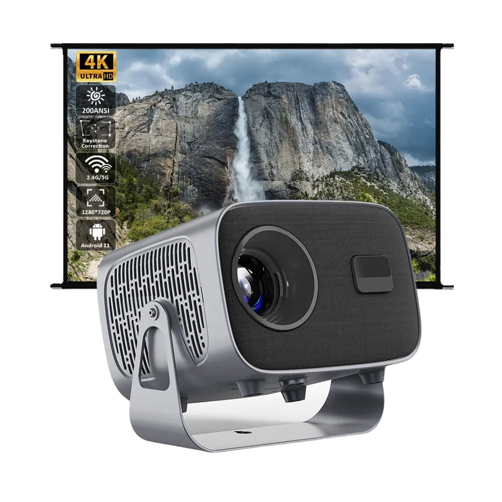 A10 Home Projector 4K HD Android 11 Dual Band WIFI 150 ANSI 4000 Lumens BT5.0 720P Cine interior al aire libre Proyector portátil