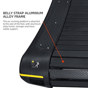 Équipement de salle de sport commercial, tapis roulant incurvé, machine à courir, acier écologique noir, logo personnalisé, mécanique, sans fil, calories - Product Image 4