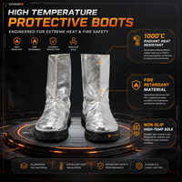 Bota de Seguridad Profesional Resistente a Altas Temperaturas, Aluminizada, Protección Contra Calor Radiante, Calzado Ignífugo para Fundición