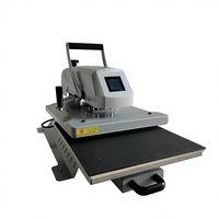 Máquina de estampado en caliente semiautomática industrial con brazo giratorio y pantalla digital para DTF y estampado plano