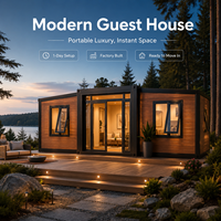 Maison pliante moderne préfabriquée à double aile de 20 pieds et 40 pieds à assemblage rapide, maison conteneur extensible pour dortoir de travailleurs