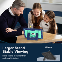 Étui robuste antichoc avec grand support en silicone et PC pour tablette iPad 9e, 8e, 7e génération 10,2 pouces (2021, 2020, 2019) – Idéal pour l'école