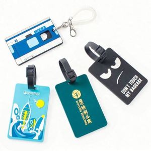 OEM Custom Soft 2D Anime Silicone PVC Luggage <b>Tag</b> Cute Fashion Letter Logo <b>Name</b> Travel <b>Tag</b> - Product Image 2
