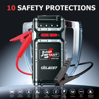 Kit d'outils d'urgence 16000mAh Démarreur de saut tout temps 600A Puissance de pointe Moteurs essence 4.0L Diesel 3.0L Large plage de températures
