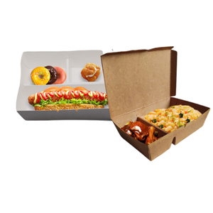 Caja rectangular personalizada para <span class=keywords><strong>Pizza</strong></span>, hamburguesa, <span class=keywords><strong>Pasta</strong></span>, papel, fideos, 2/3/4/5 compartimentos - Product Image 4