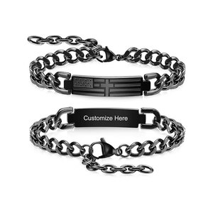 Bracelets et Joncs Personnalisables en Acier Inoxydable 316L – Chaînes de Main Gravables – Bracelets Vierges – Bracelets Drapeau Américain pour Hommes - Product Image 1